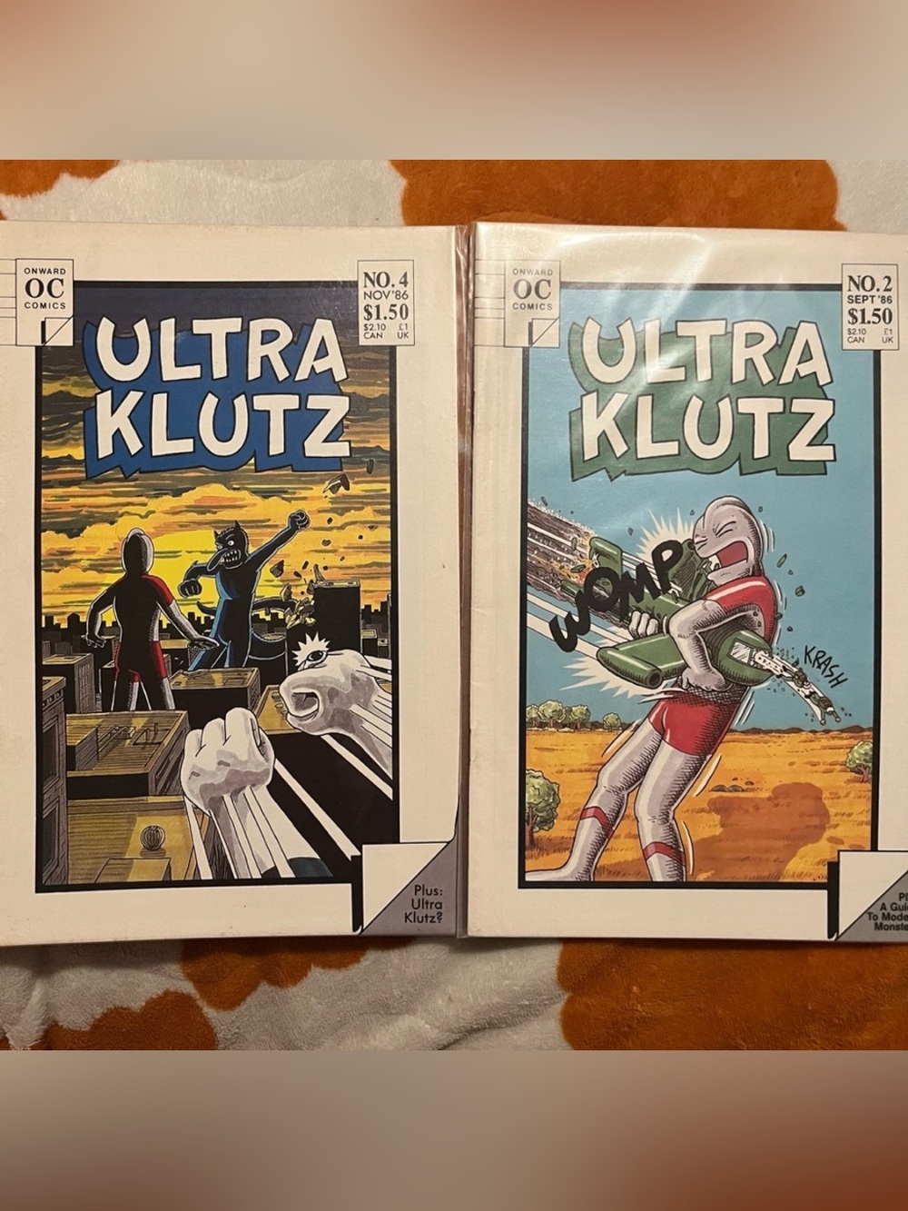 Ultra Klutz #2 4 6 7 8 Onward Comics 1986-1987 Indie Lot Jeff Nicholson